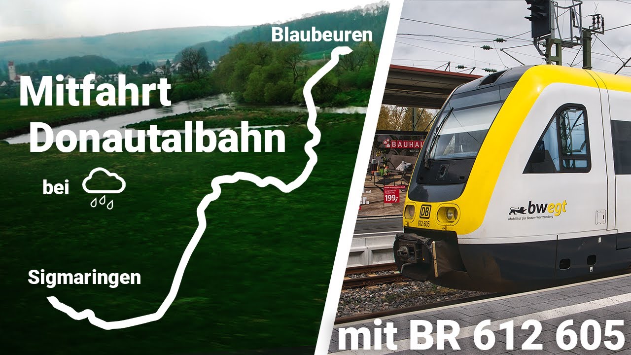 Mitfahrt Donautalbahn Blaubeuren-Sigmaringen mit BR 612 (RE55 Ulm - Donaueschingen)