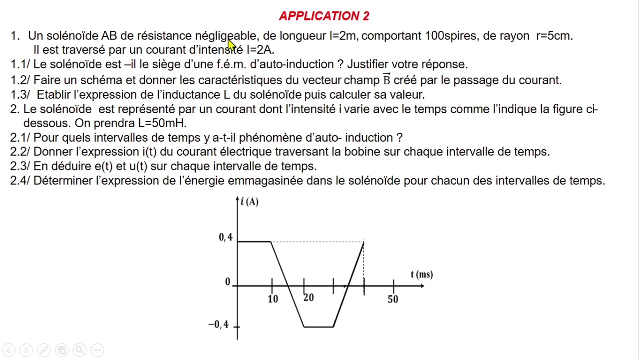 Application N⁰2 sur l'auto induction partie 1