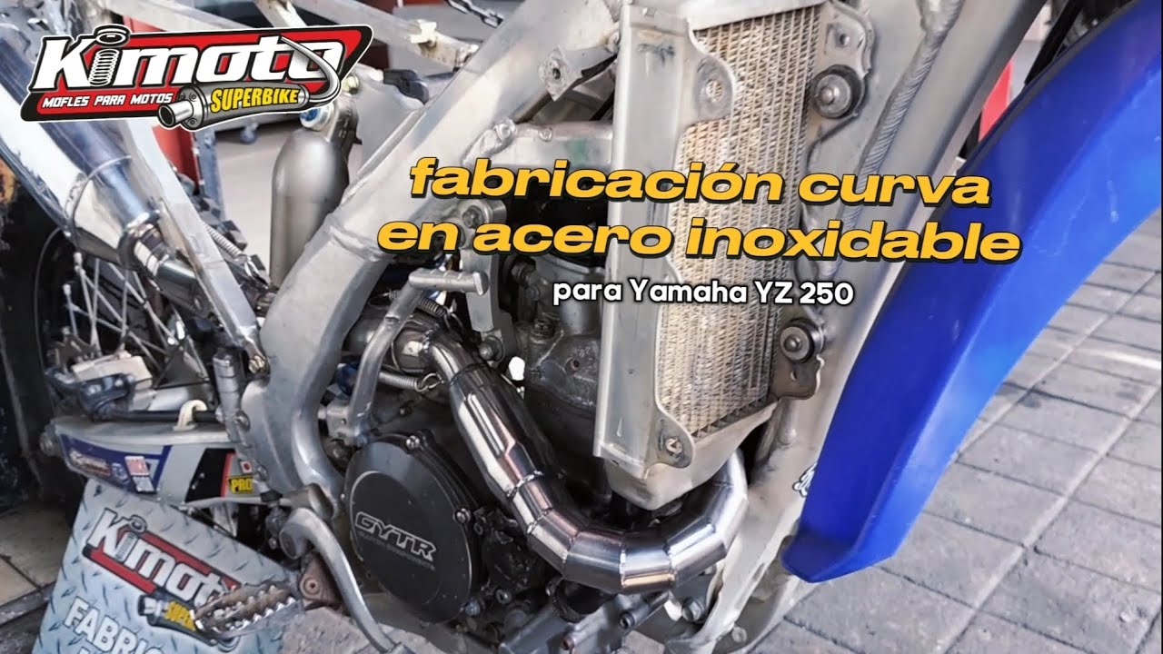 Fabricaci&oacute;n curva de escape en acero inoxidable para Yamaha yz250💨 #yzfamily