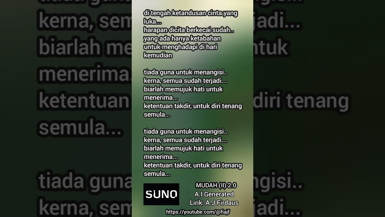 Mudah (II) 2.0 (LYRIC VIDEO  @FIAJF)