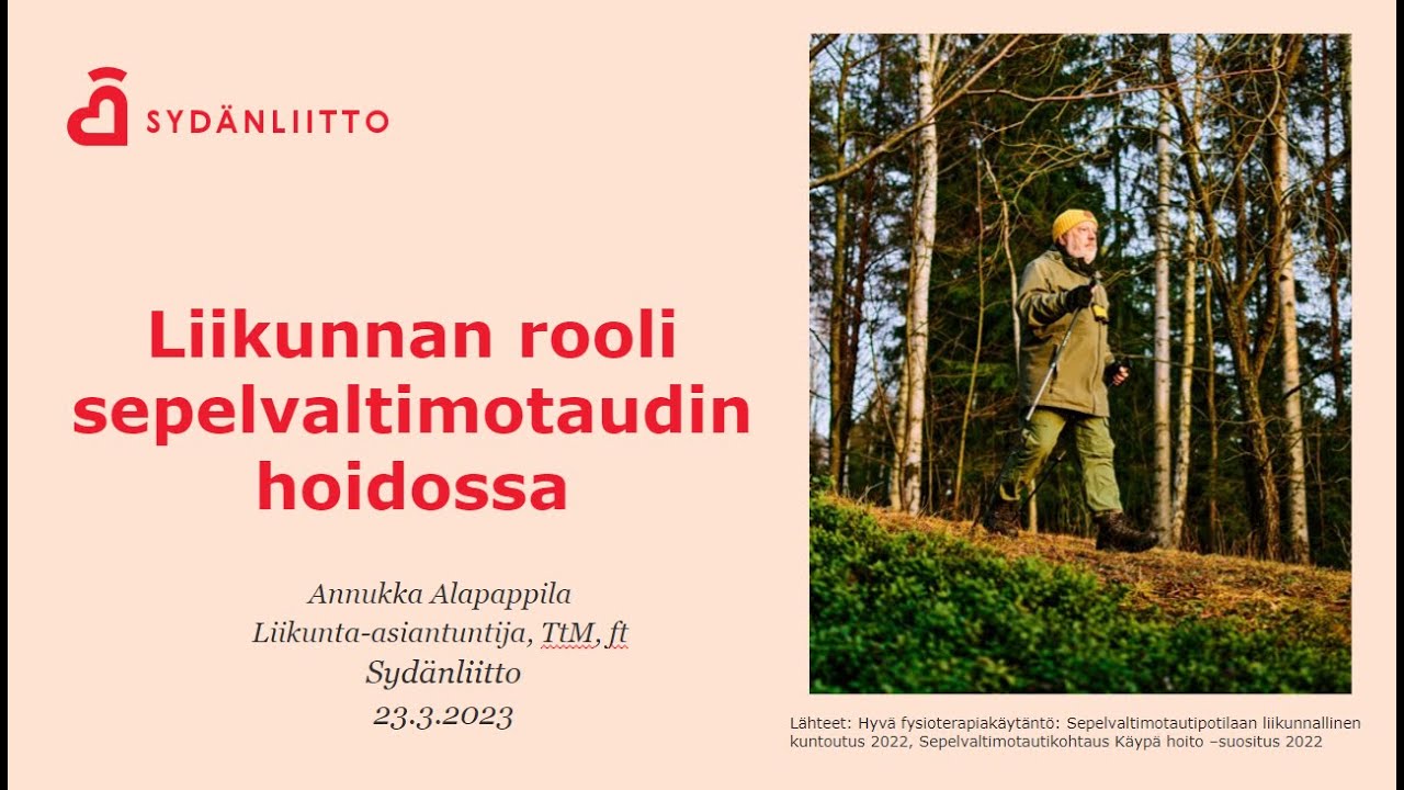 Sydänliiton verkkoluento | Sarjan osa 4/4: Liikunnan rooli sepelvaltimotaudin  hoidossa