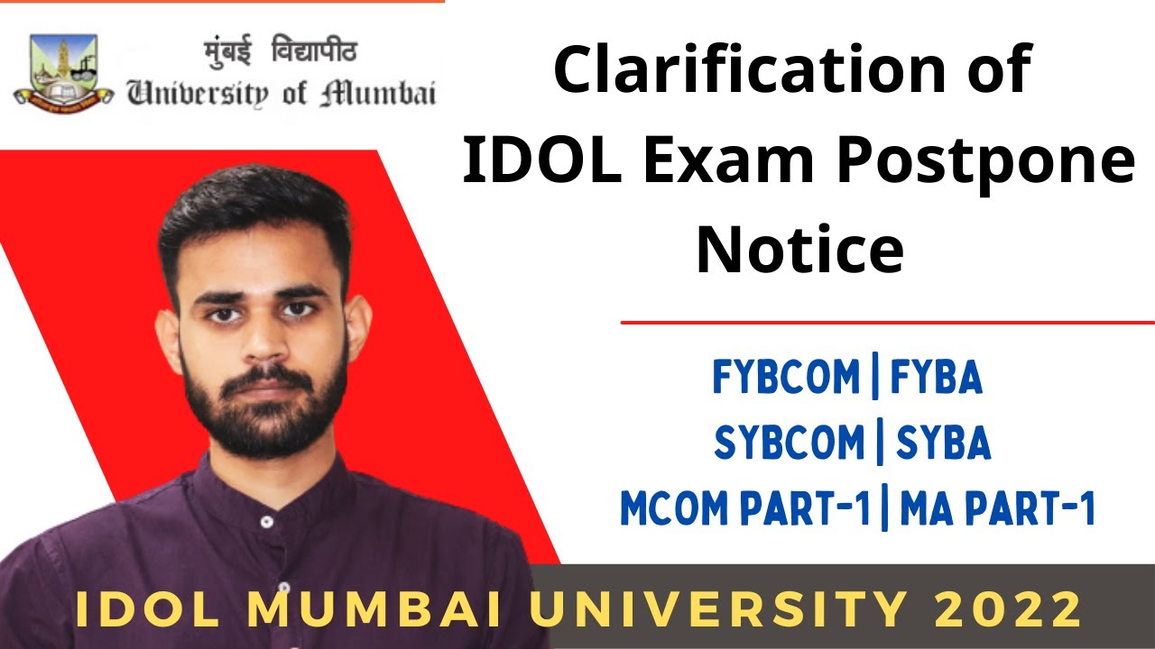 Clarification Regarding IDOL Exam Postpone Notice | IDOL Mumbai University 2022