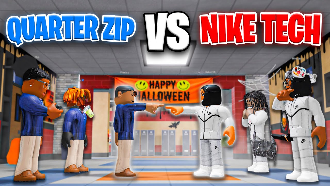 QUARTER ZIP против NIKE TECH в Roblox: битва в школе