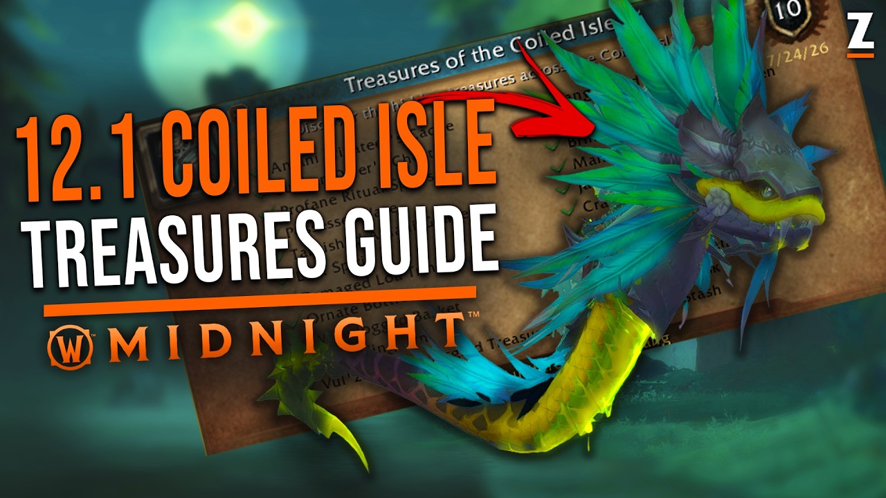 How to Get All Treasures of Coiled Isle - Auriferous Venomfang Mount Guide - 12.1 WoW Midnight