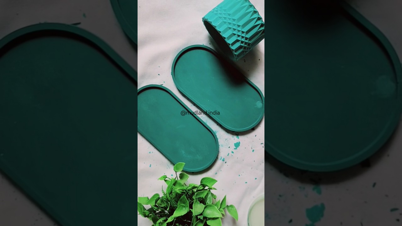 Concrete oval tray #tray #servingtray #homedecor #homemade #pentray #diy #cement #cementasmr