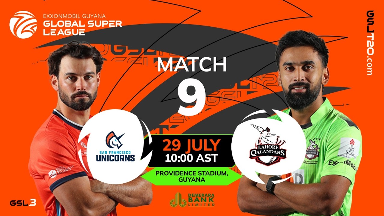 LIVE | Match 9 | Lahore Qalandars vs San Francisco Unicorns | GSL T20 2026