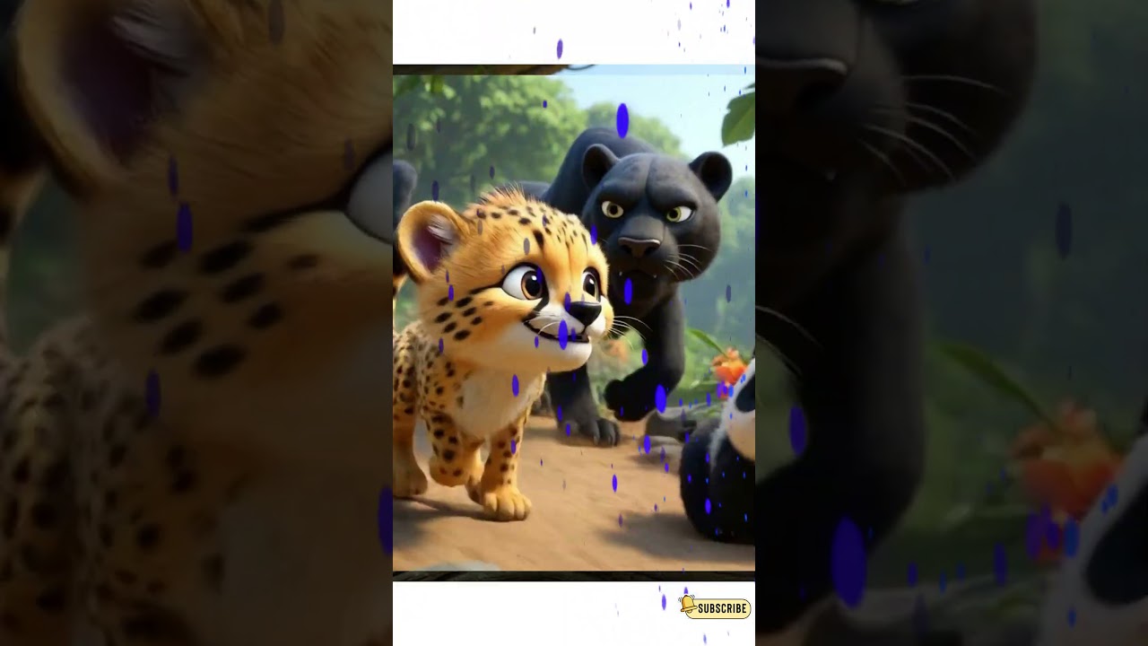 Baby Panda & Baby Cheetah vs Black Panther! 🐼🐆 Epic Jungle Adventure #panda #cuteanimals #animals
