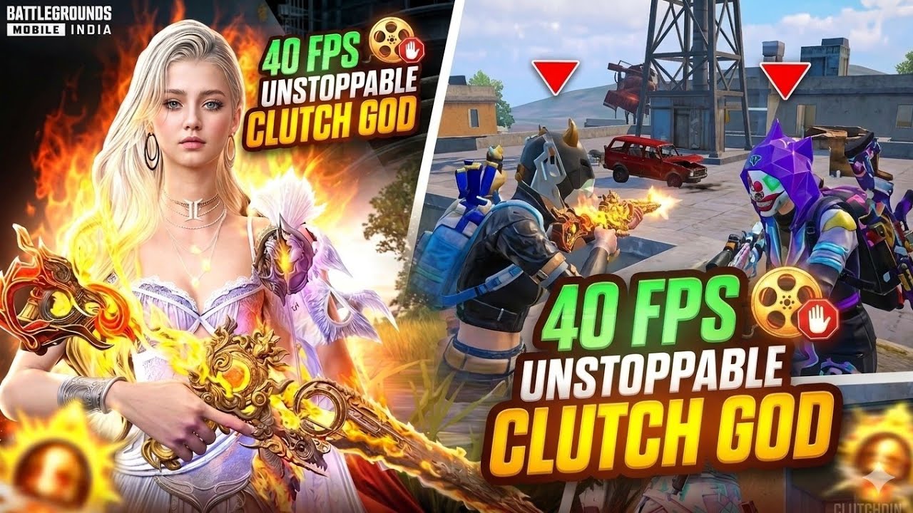 40 FPS + No Scope + 1v4 = Ultimate Clutch God 👑 [BGMI High Tier Lobby]