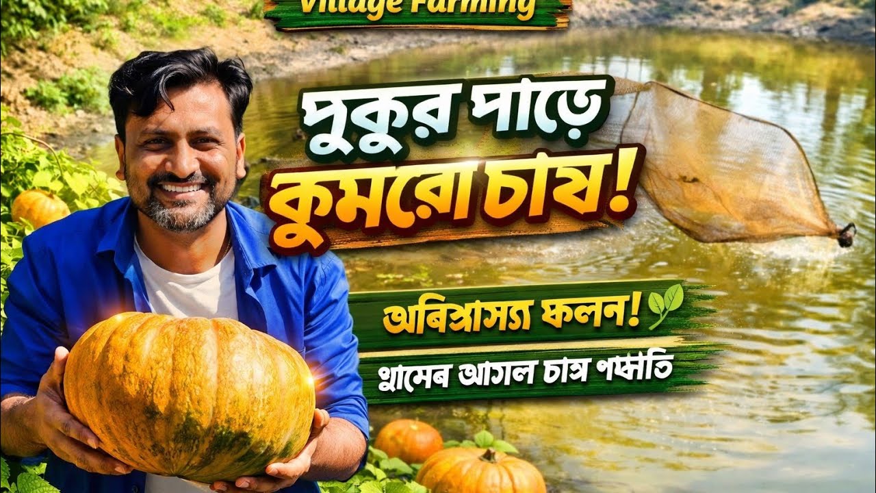 Village Life: পুকুর পাড়ে কুমড়ার বাম্পার ফলন | Pumpkin Farming in Pond Side
