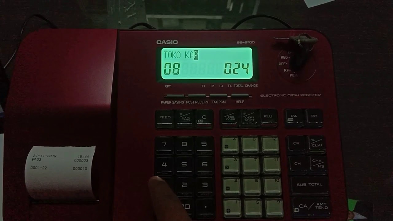 SETTING HEADER / NAMA TOKO CASIO SES100