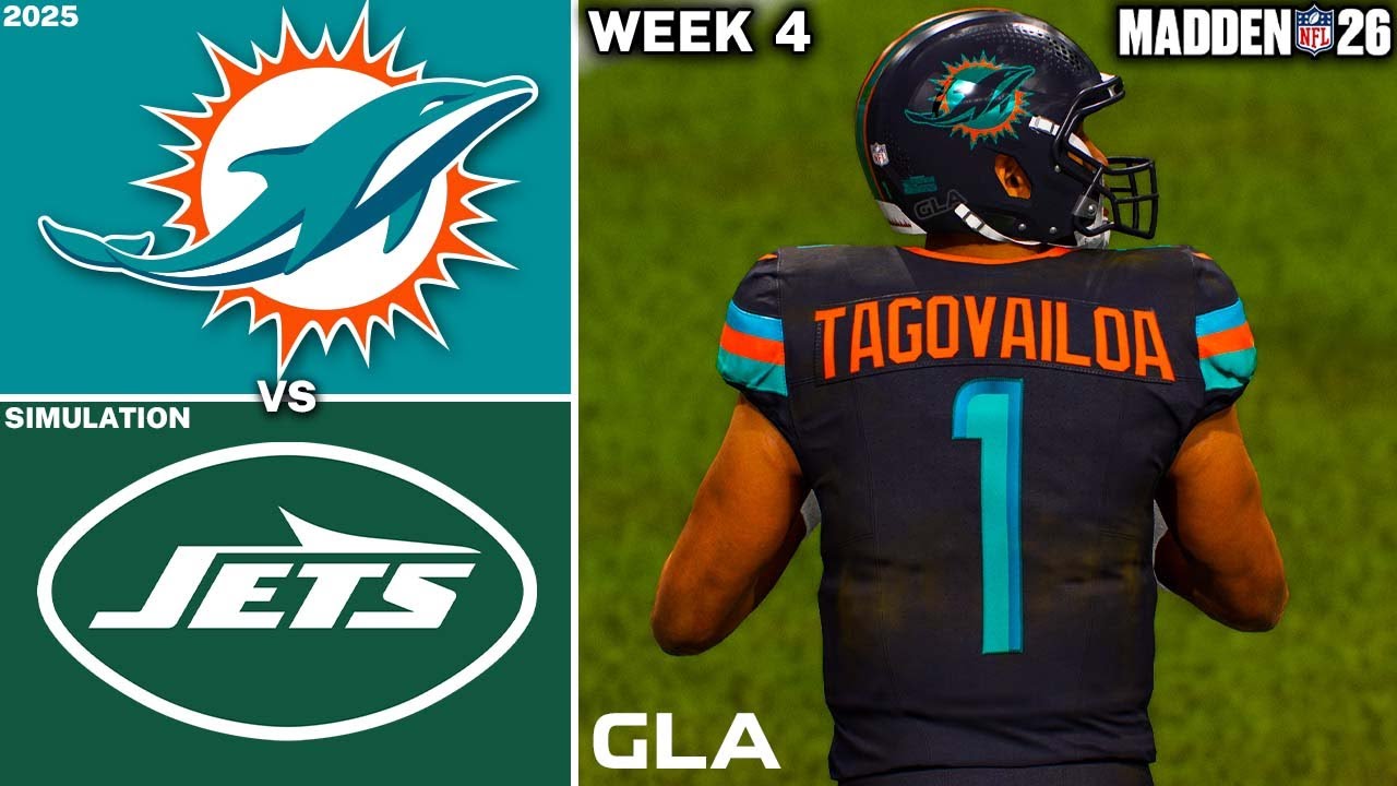 Dolphins vs. Jets | Week 4 Simulation | Rivalry Uniform | Madden 26 PS5 Gameplay