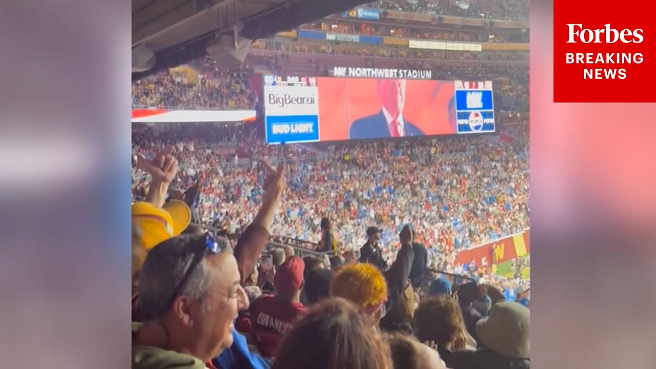 RAW VIDEO: Football Fans At The Commanders-Lions Game React To President Trump On The Jumbotron
