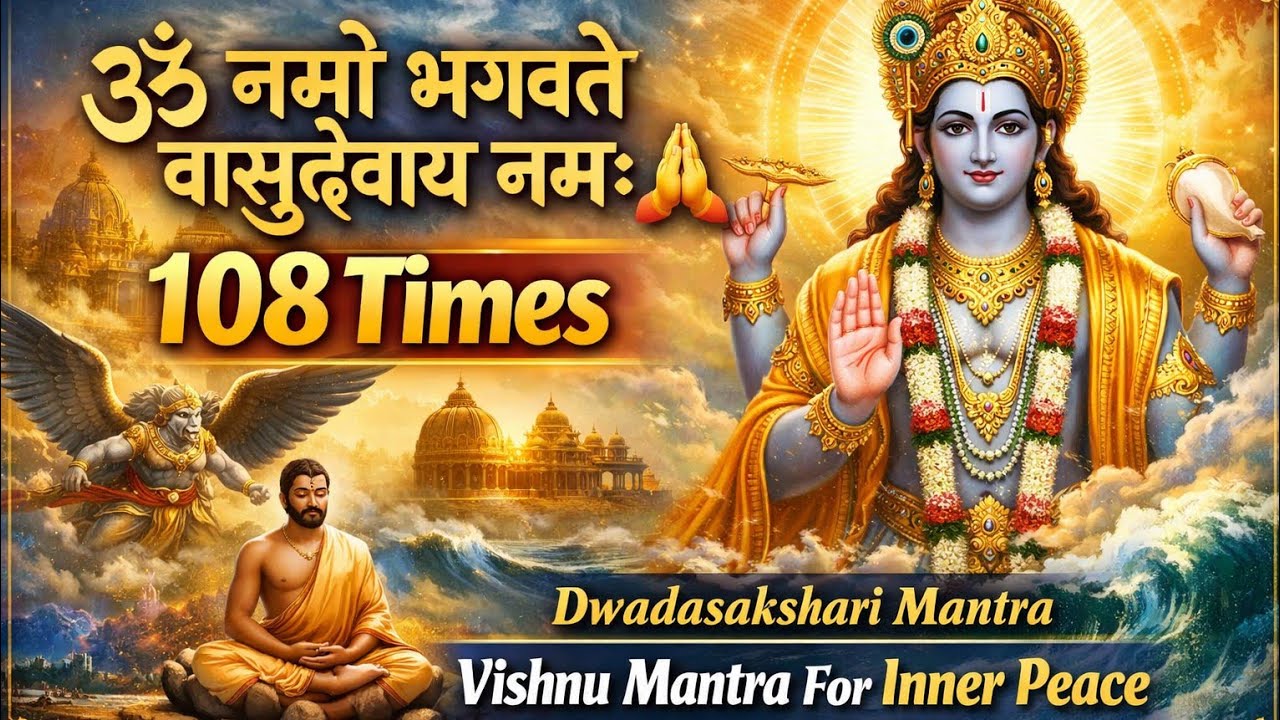 MT Music | ॐ नमो भगवते वासुदेवाय नमः | 108 Times | Dwadasakshari Mantra | For Inner Peace & Calmness