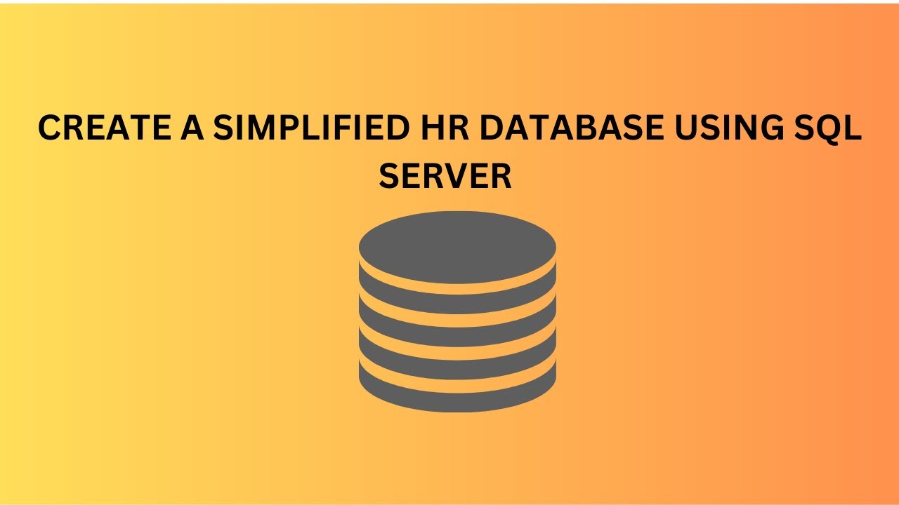 Create a simplified #hr #database using #sqlserver