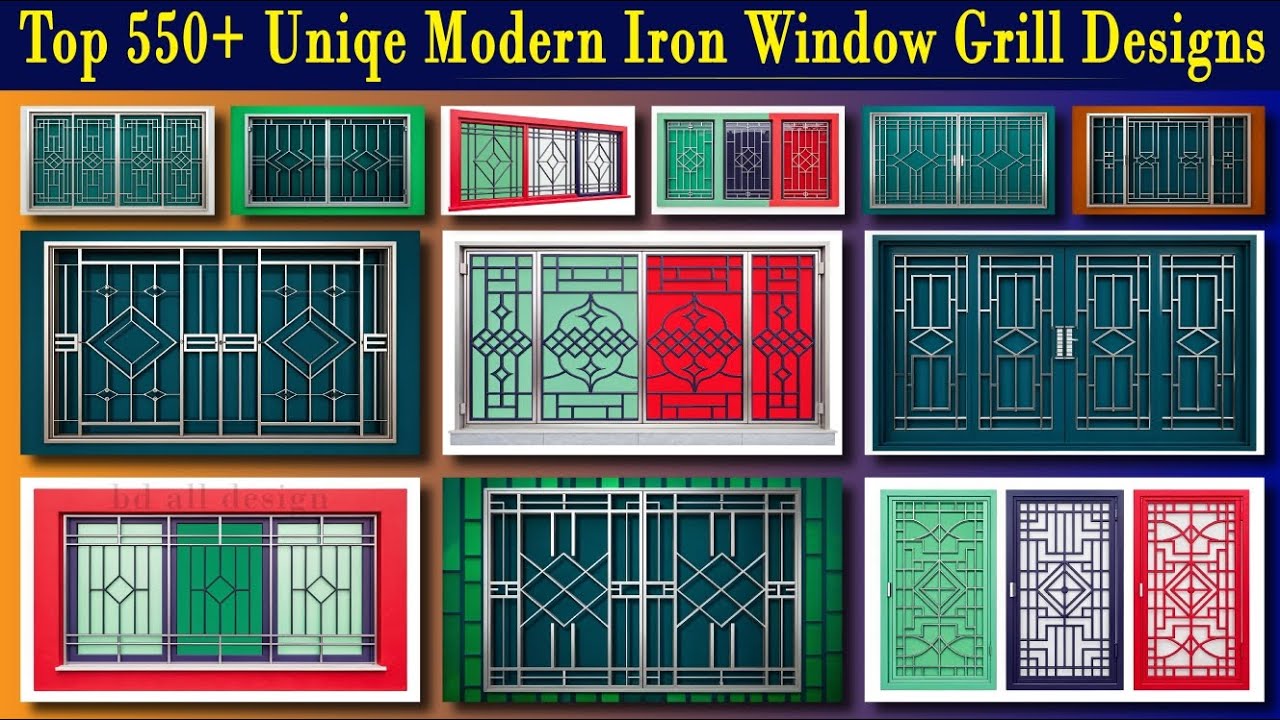 Top 550+ Unique Modern Iron Window Grill Designs | Simple modern window grill design