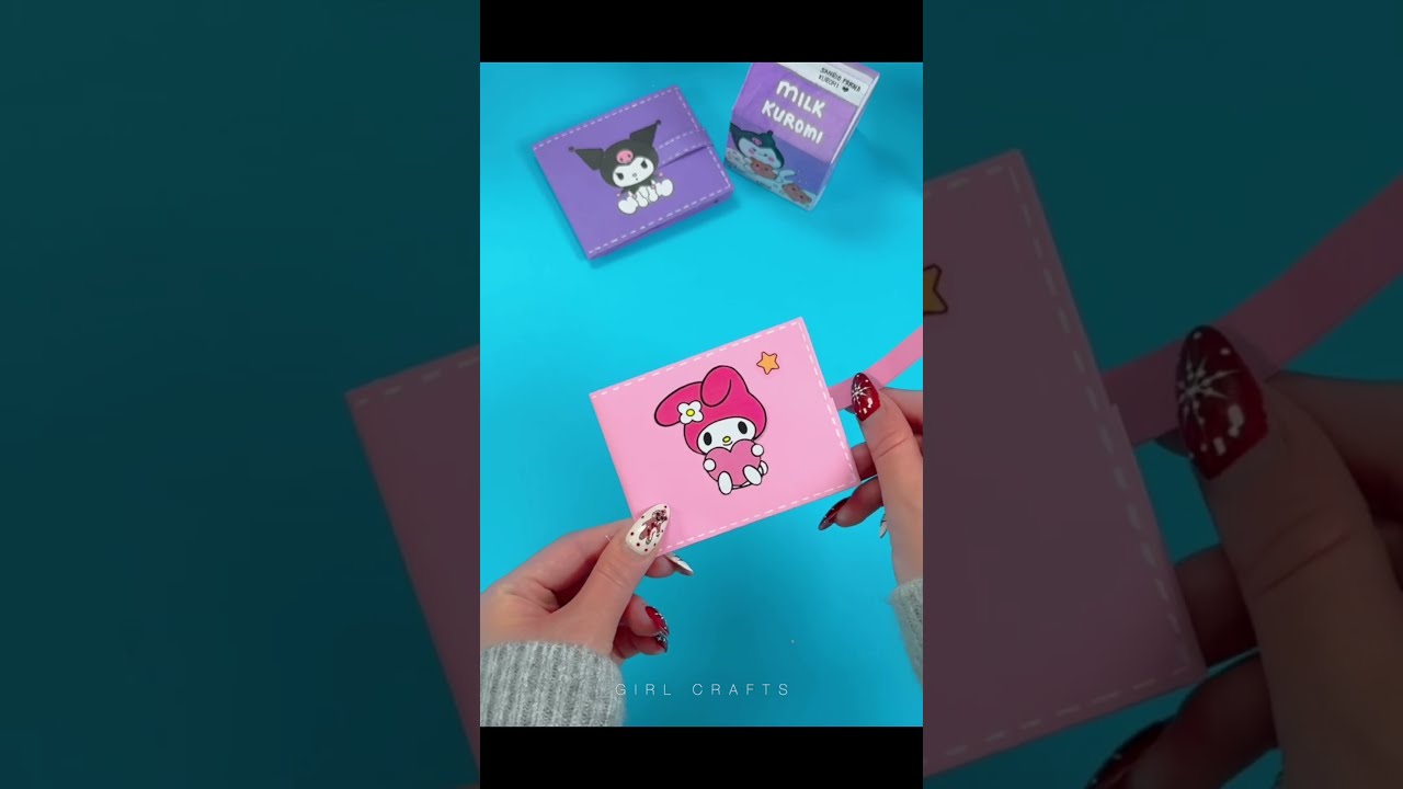 Kuromi & My Melody Paper Wallet DIY! 🖤💖 Sanrio Craft