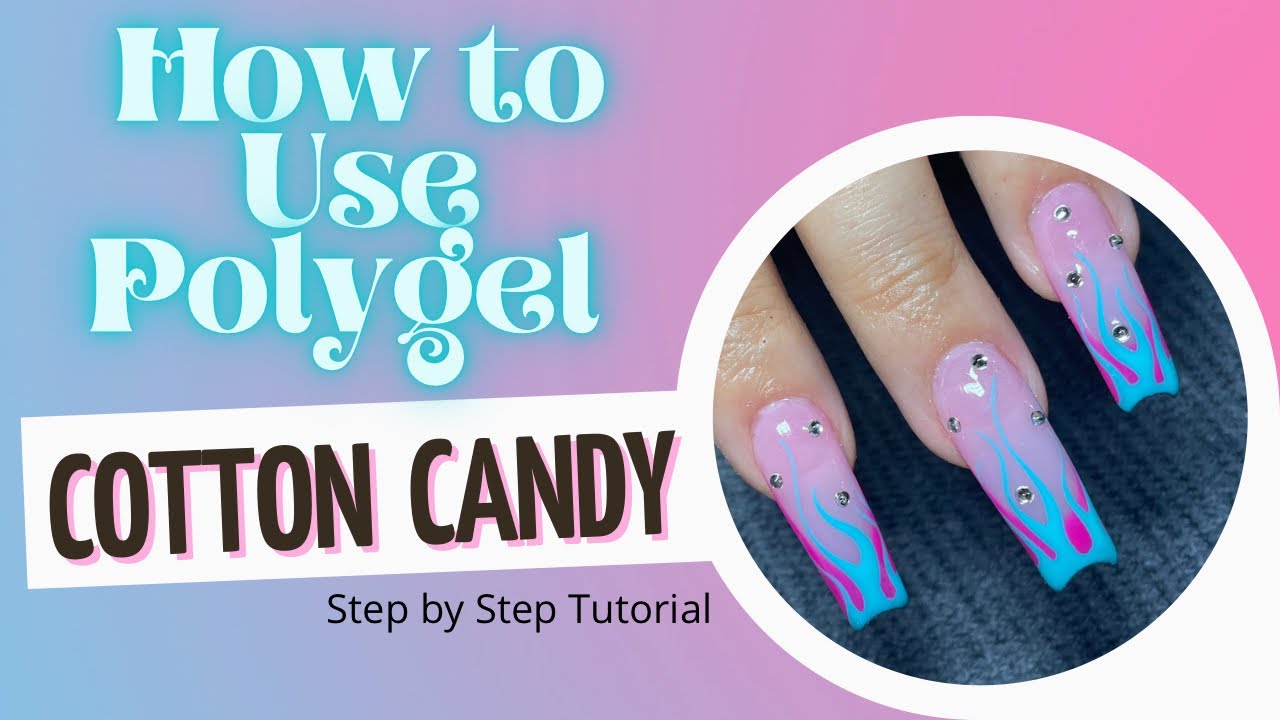 How to use Polygel | Pink and Blue Flame Design