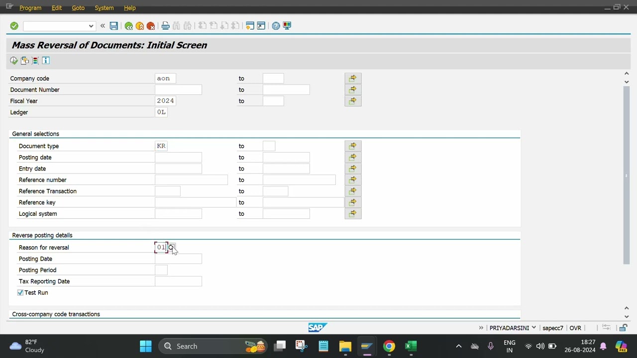 F.80 Mass Reversal in SAP