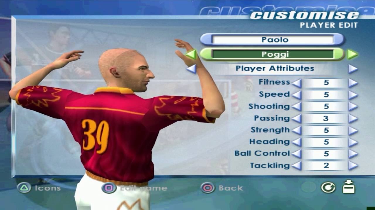 AS Roma Fifa 2001 Squad Faces Totti Nakata Batistuta Cafu Aldair Emerson Montella