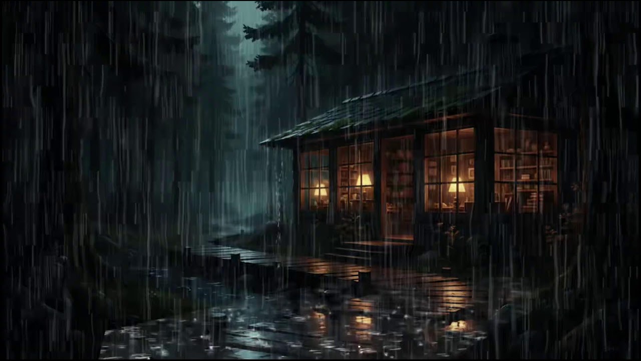 Cozy Forest Cabin in Rain 🌧 | Calm Rain Ambience for Deep Sleep, Relaxation, and Rain Therapy