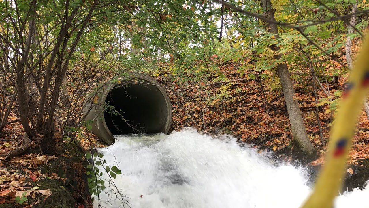 Cleaning the overflow grate feeding a massive 6-foot culvert! Post 10 would be proud.