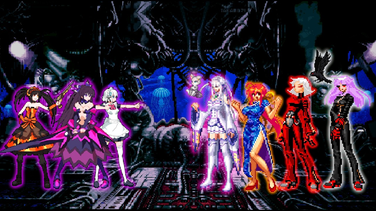 [KOF MUGEN] Black Princess Tohoka IA VS Emilia, Kung Fu Girl, Carlin.Blood, Error Zero