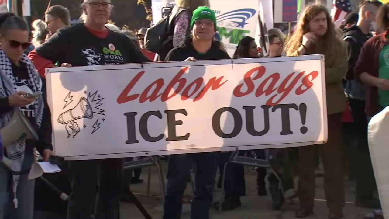 LIVE: Labor unions rally and march to Portland ICE Facility