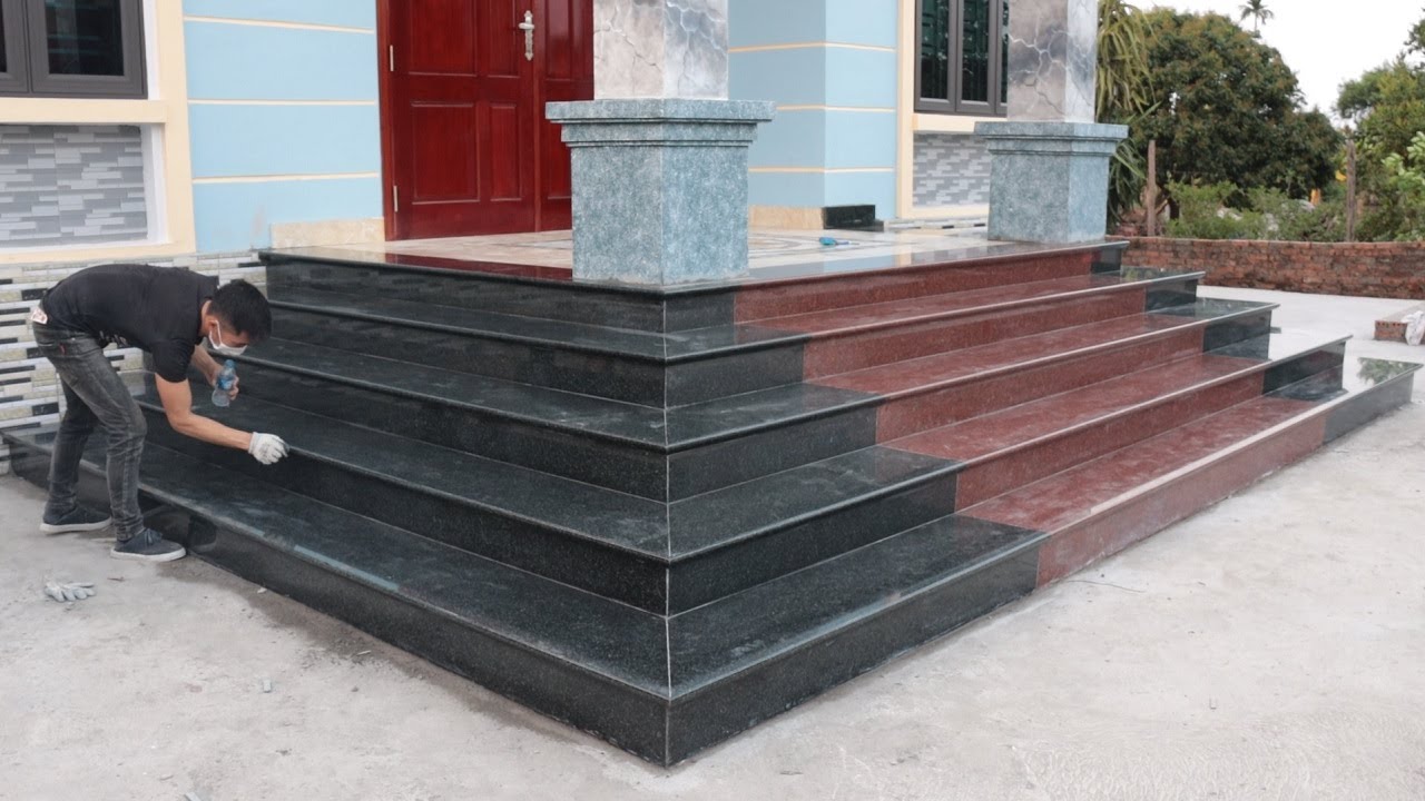 Machining and Install Granite For Porch Step - Design & Build Porch Step
