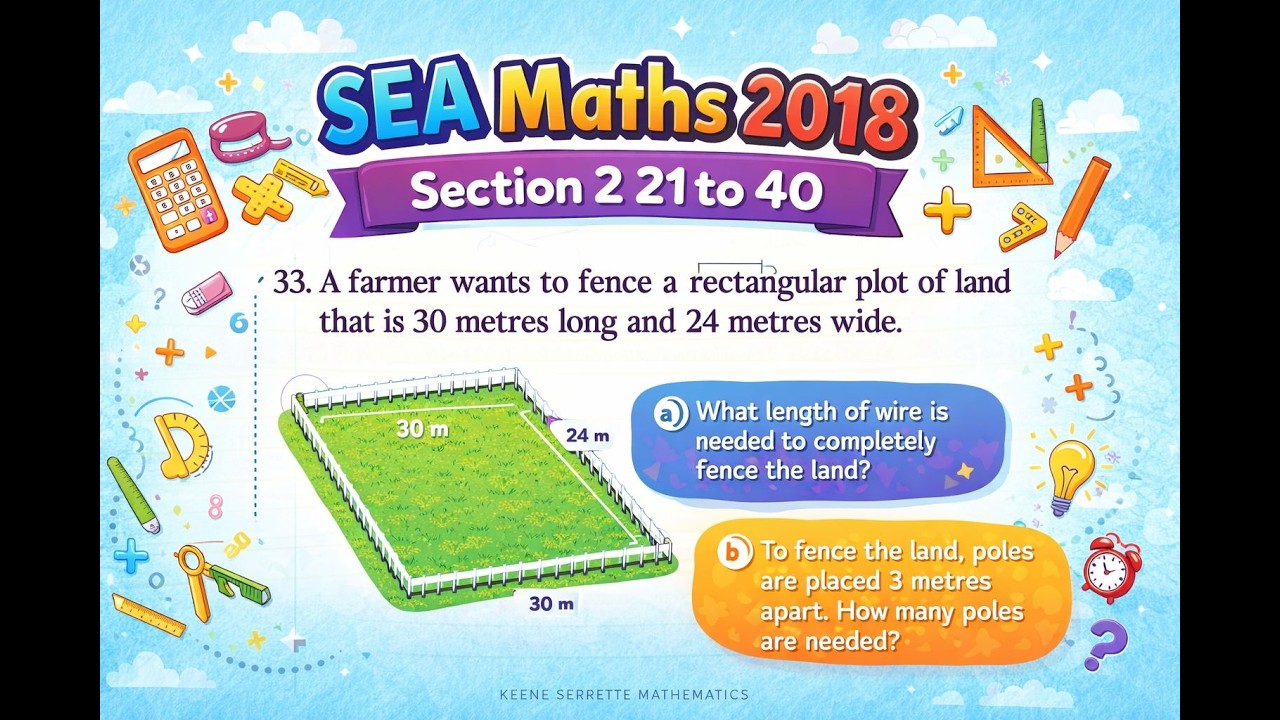 SEA Maths 2018 Section 2 Q 21 to 40