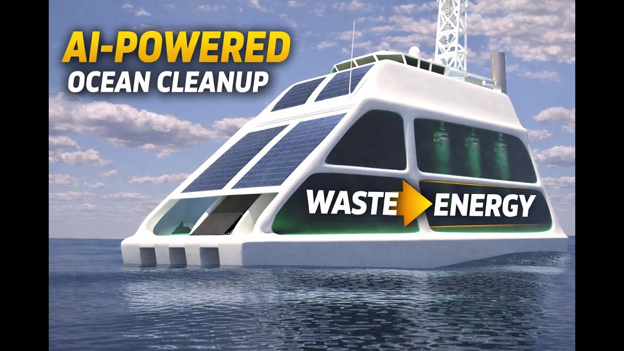 Tide Shift - AI-Powered Ocean Cleanup Vessel | Engineering 3D Visualization