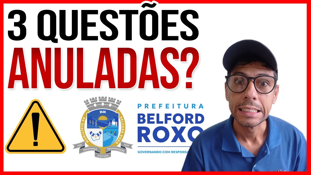 3 Questões ANULADAS? Prova Belford Roxo Professor de Matemática
