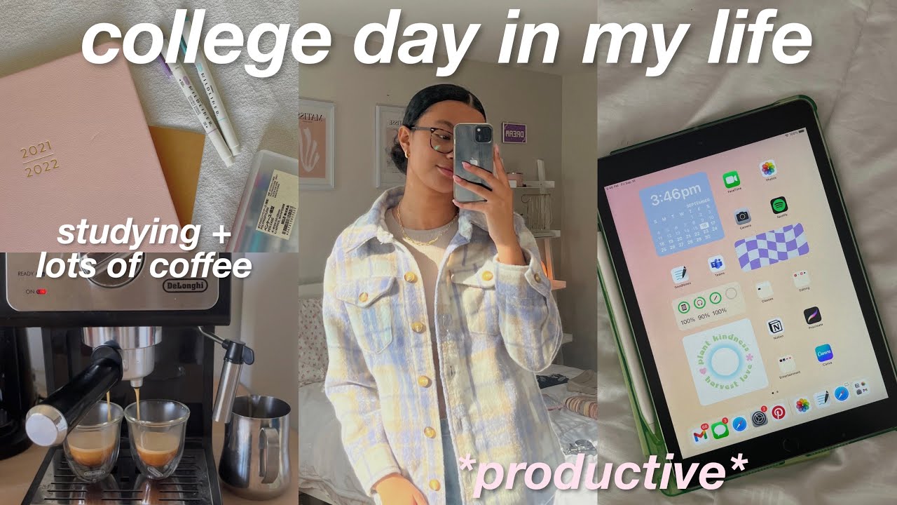 a productive college day in my life!📖👩🏽‍💻✨