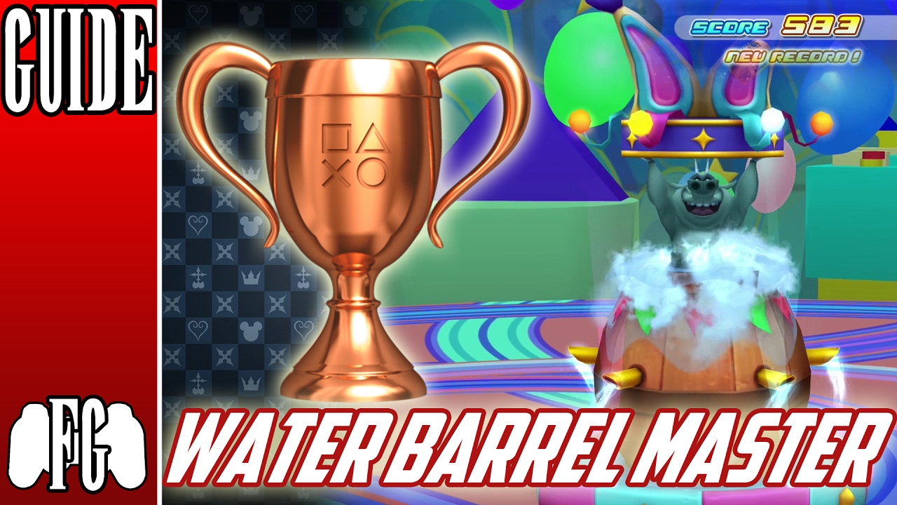 HOW TO GET WATER BARREL MASTER (Bronze Trophy) + Bonus: Happy Campers | Kingdom Hearts 3D (2.8)