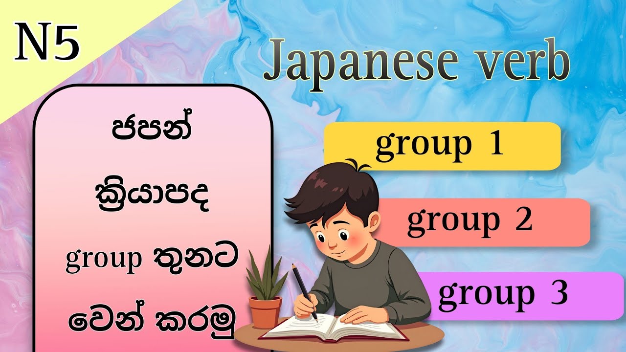 ජපන් ක්‍රියාපද group තුනට වෙන් කරමු | ජපන් ක්‍රියාපද - group 1, 2, 3 | Japanese verbs in 3 groups |