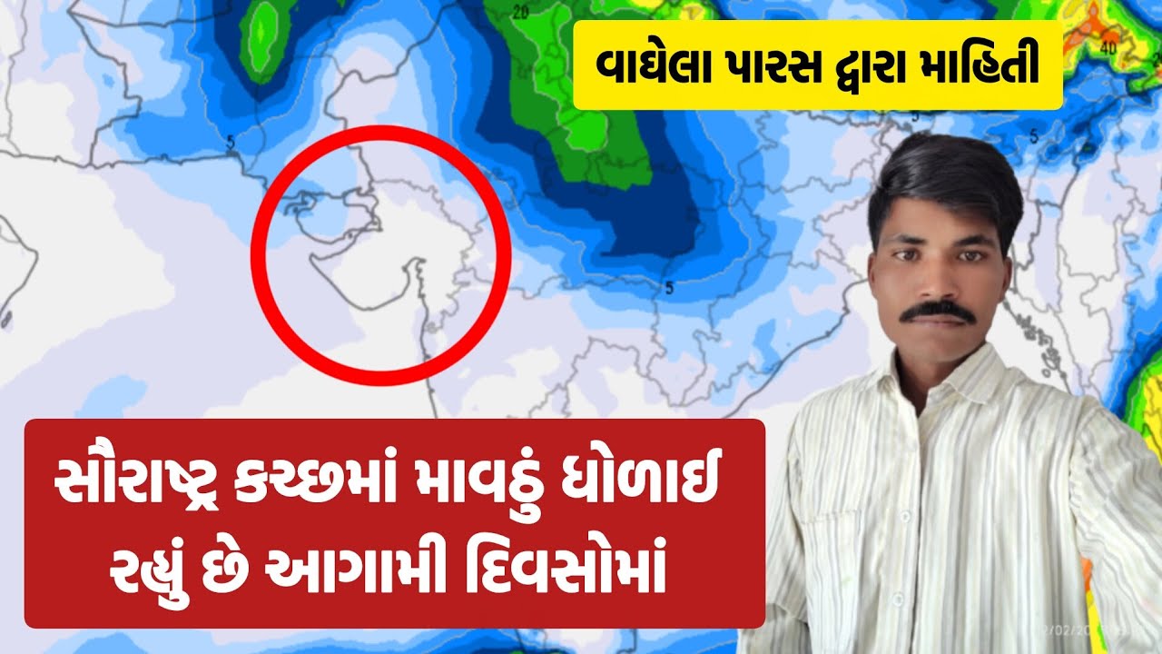 સૌરાષ્ટ્ર કચ્છમાં માવઠું ધોળાઈ રહ્યું છે આગામી દિવસોમાં વાઘેલા પારસ દ્વારા માહિતી... 