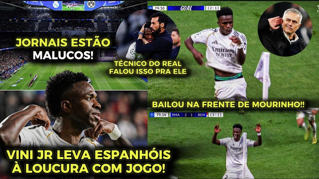 JORNAIS REAGEM a SHOW de VINI JR! - VINI FAZ GOL e BAILA na FRENTE de MOURINHO!