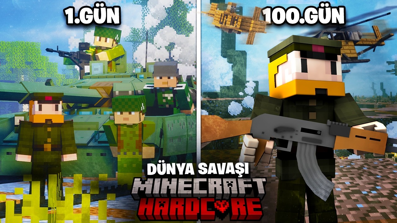 Minecraft Hardcore DÜNYA SAVAŞINDA Hayatta Kalıyorum