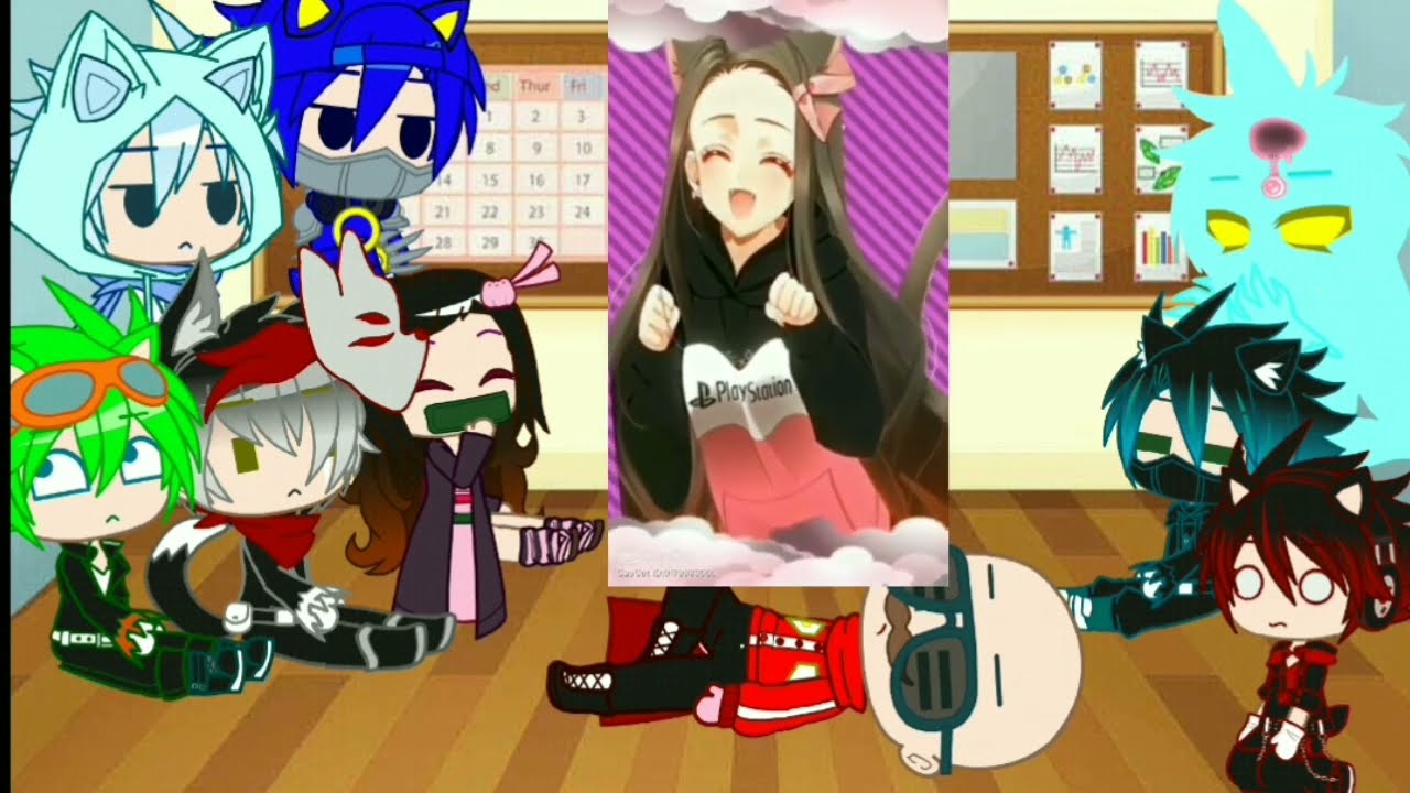 Villain STH react to Nezuko/Gacha Nox/STH/DEMON SLAYER/ANIME/GAME