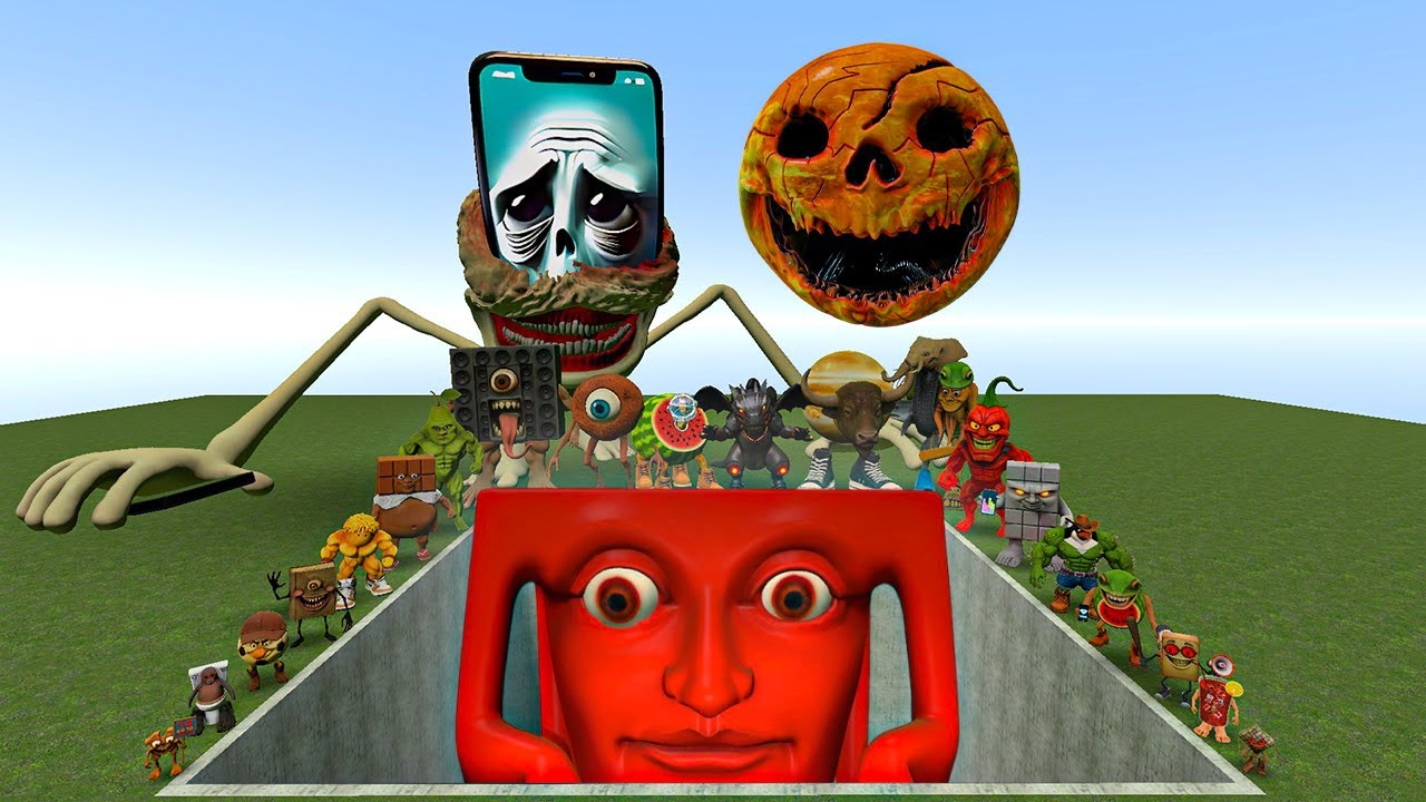 Мемы ИИ Brainrot против боссов-чачечичачачи в гигантской яме – Gmod Chaos