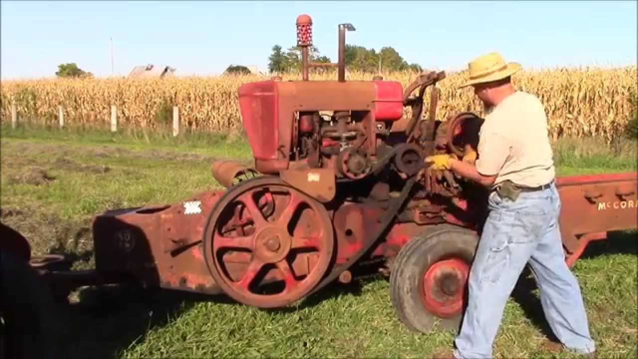 McCormick Deering No. 50 - AW hay baler with Farmall CUB tractor engine Antique power.  Part 2