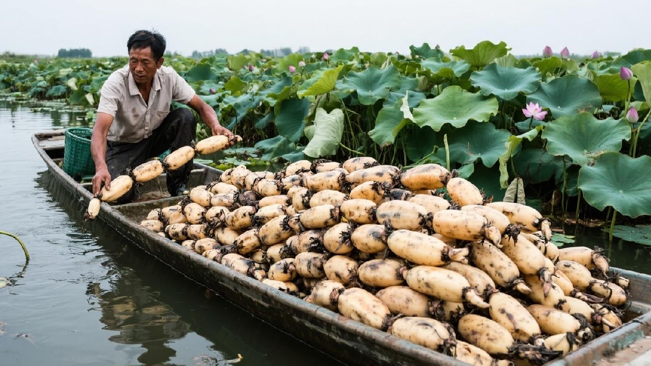 立秋野趣：现钓叫花鱼配鲜藕，品尝初秋的鲜美 Autumn Fun: Fresh Mud Fish & Lotus Root, Taste The First Flavors Of Fall