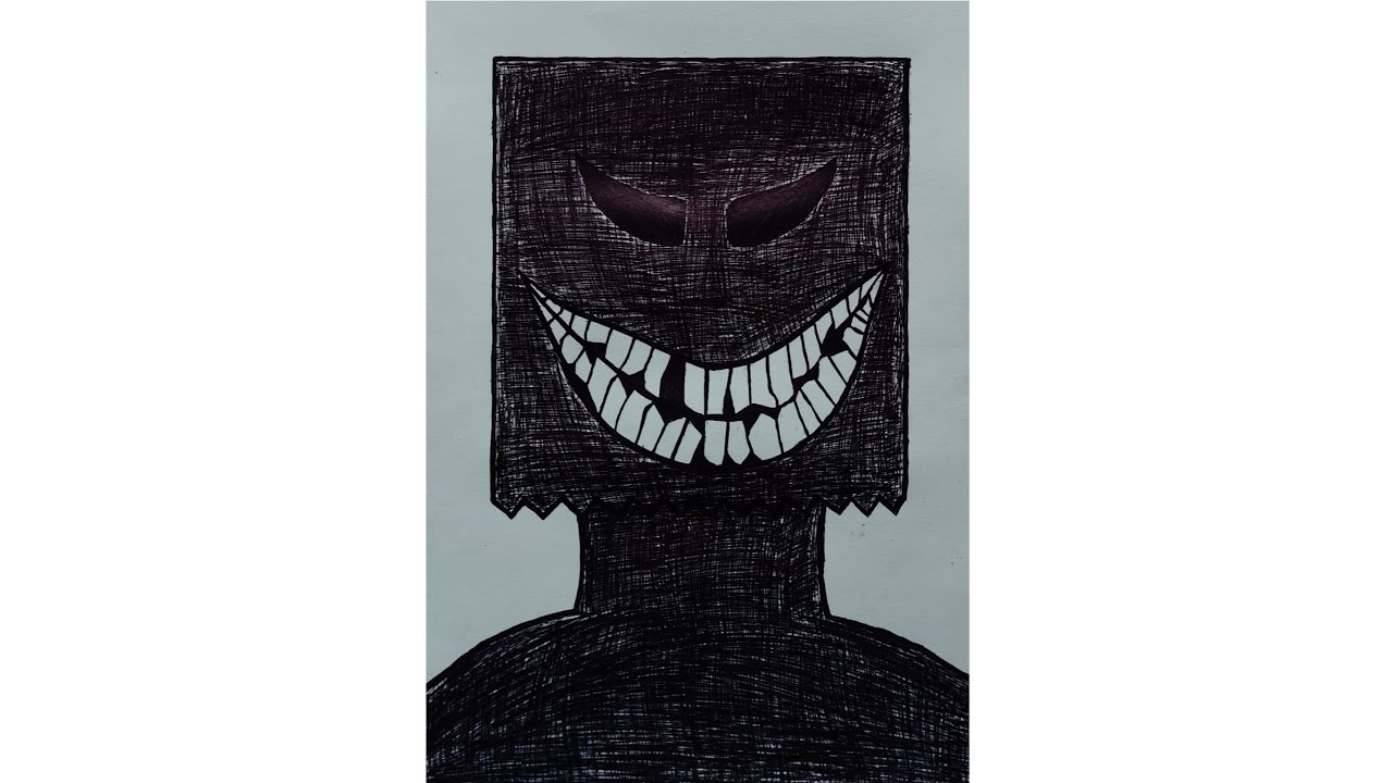 Easy Drawing of a Evil Mask Figure Using Only Black Pen || Learn How to Draw a Evil Mask Figure ||