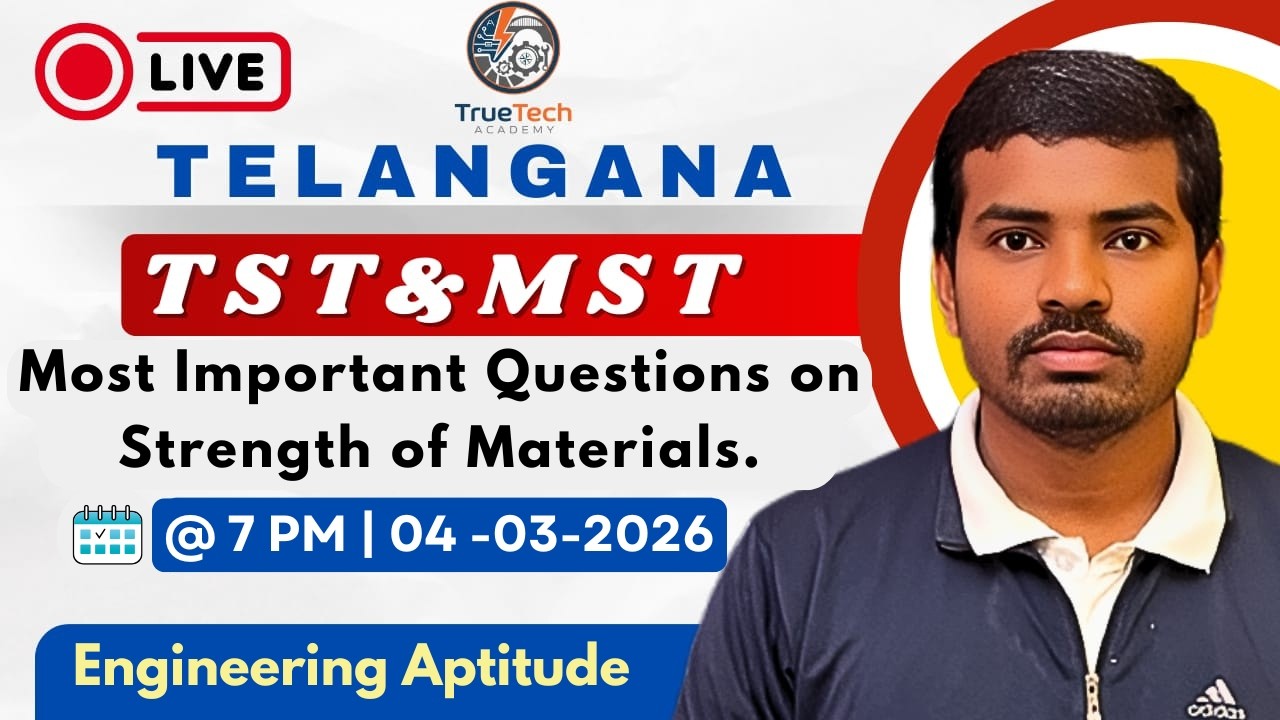 Telangana MST & TST : Important Questions on Strength of Materials | Engineering Aptitude