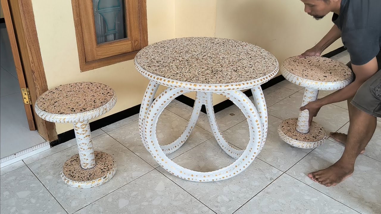 proses membuat meja teras yang paling mudah, murah dan kuat (DIY)