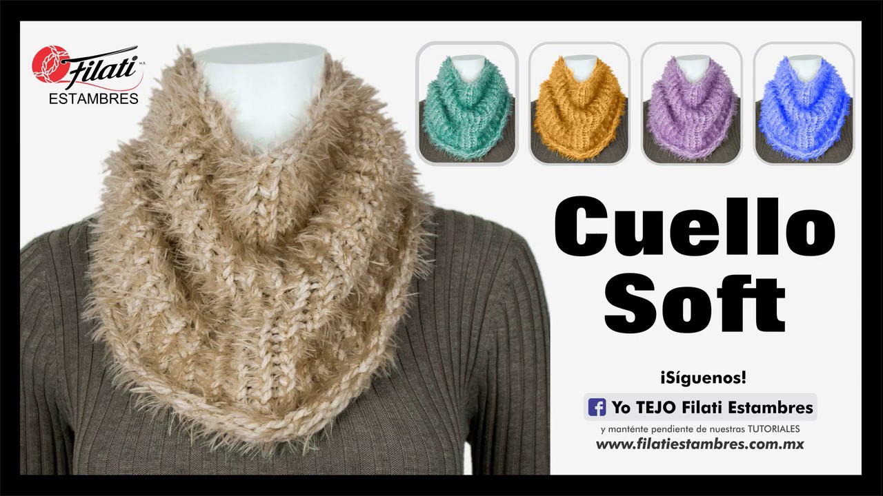 Bufanda circular o cuello tejido en Telar Circular