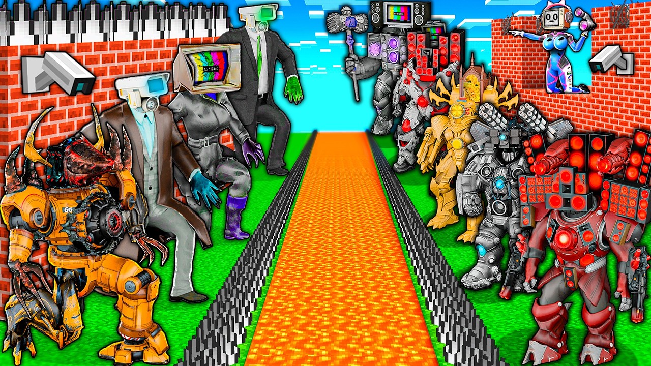 SURVIVAL BASE of SKIBIDI TOILET ZOMBIE vs UPGRADED TITAN BOSSES and TV WOMAN in MINECRAFT animation