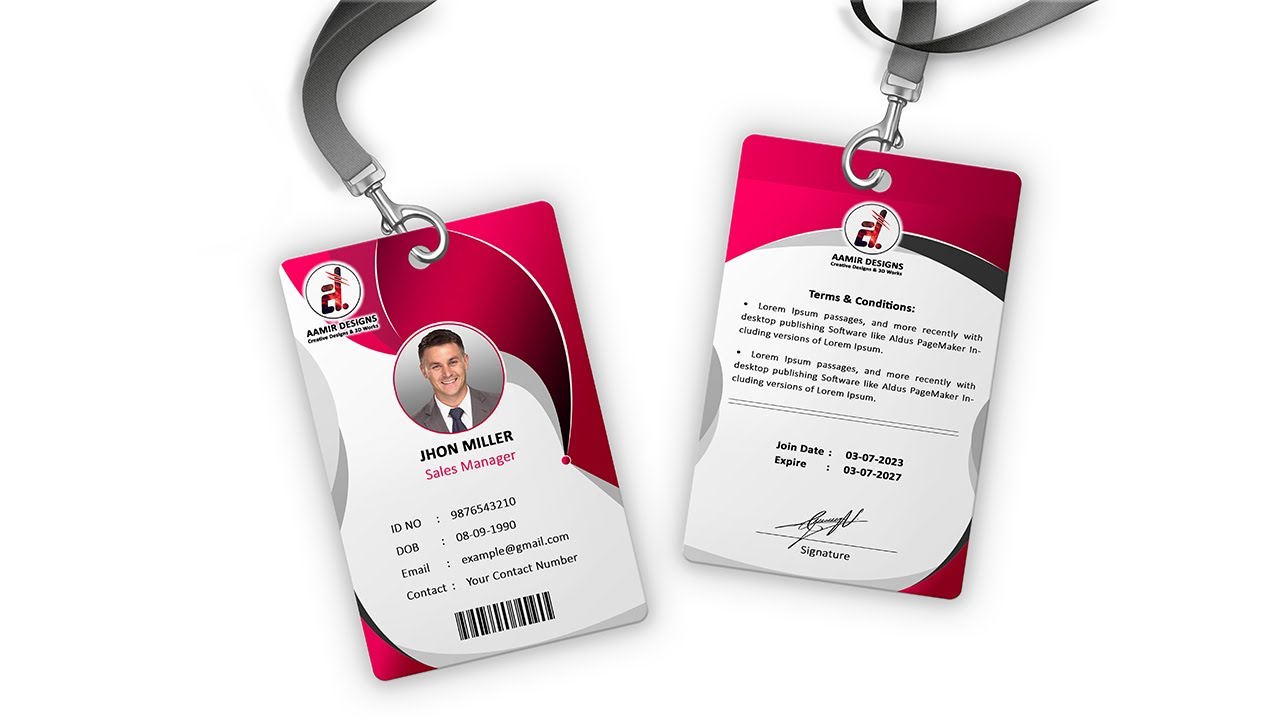 ID Card Design  [ Front Back ]  [ Professional ID Card Designs ] Photoshop Tutorials