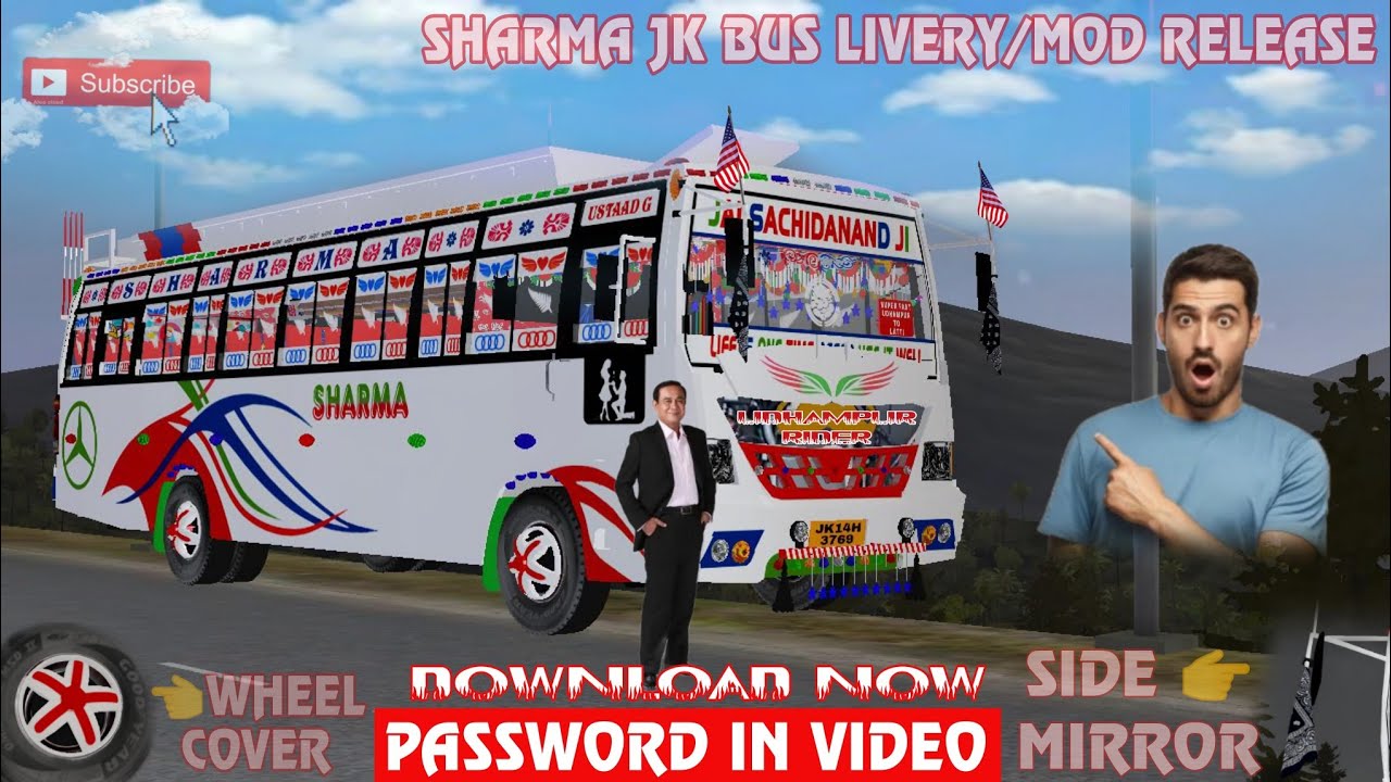 SHARMA JK BUS LIVERY/MOD RELEASE||DOWNLOAD NOW||PASSWORD IN VIDEO||DON'T SKIP VIDEO (UDHAMPURRIDER)