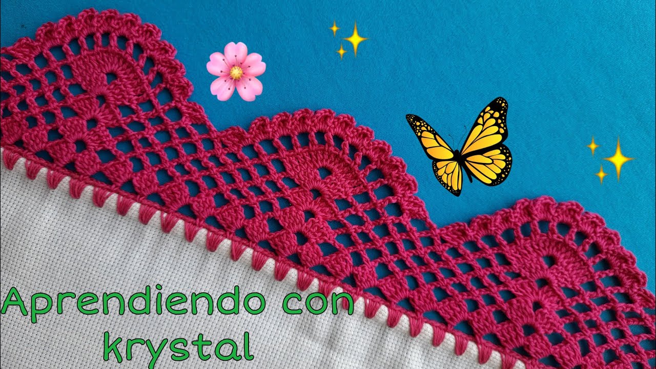 #puntilla 196 una sola vuelta queda muy fina son puntos básicos chula de preciosa 🌻🌹🌷