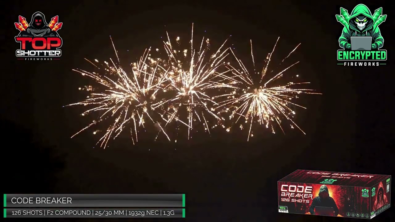 Code Breaker 🔓🎆 126 Shots 25&30MM F2 Compound | Encrypted Fireworks